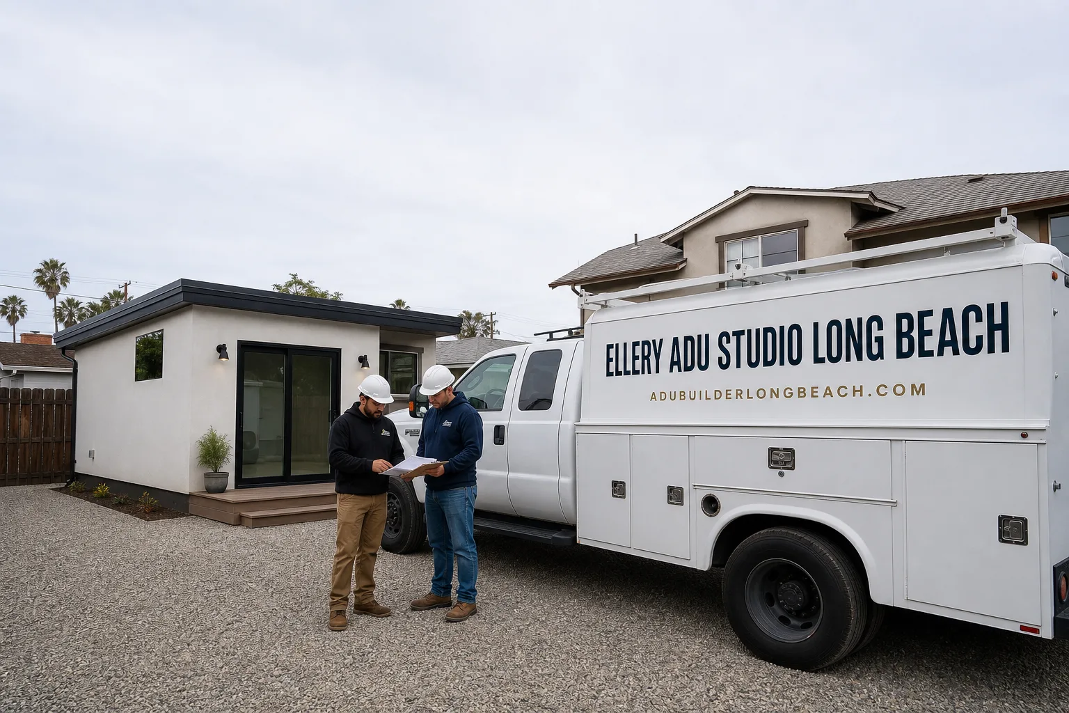 Ellery ADU Studio Long Beach adu service vehicle and crew in Long Beach, CA
